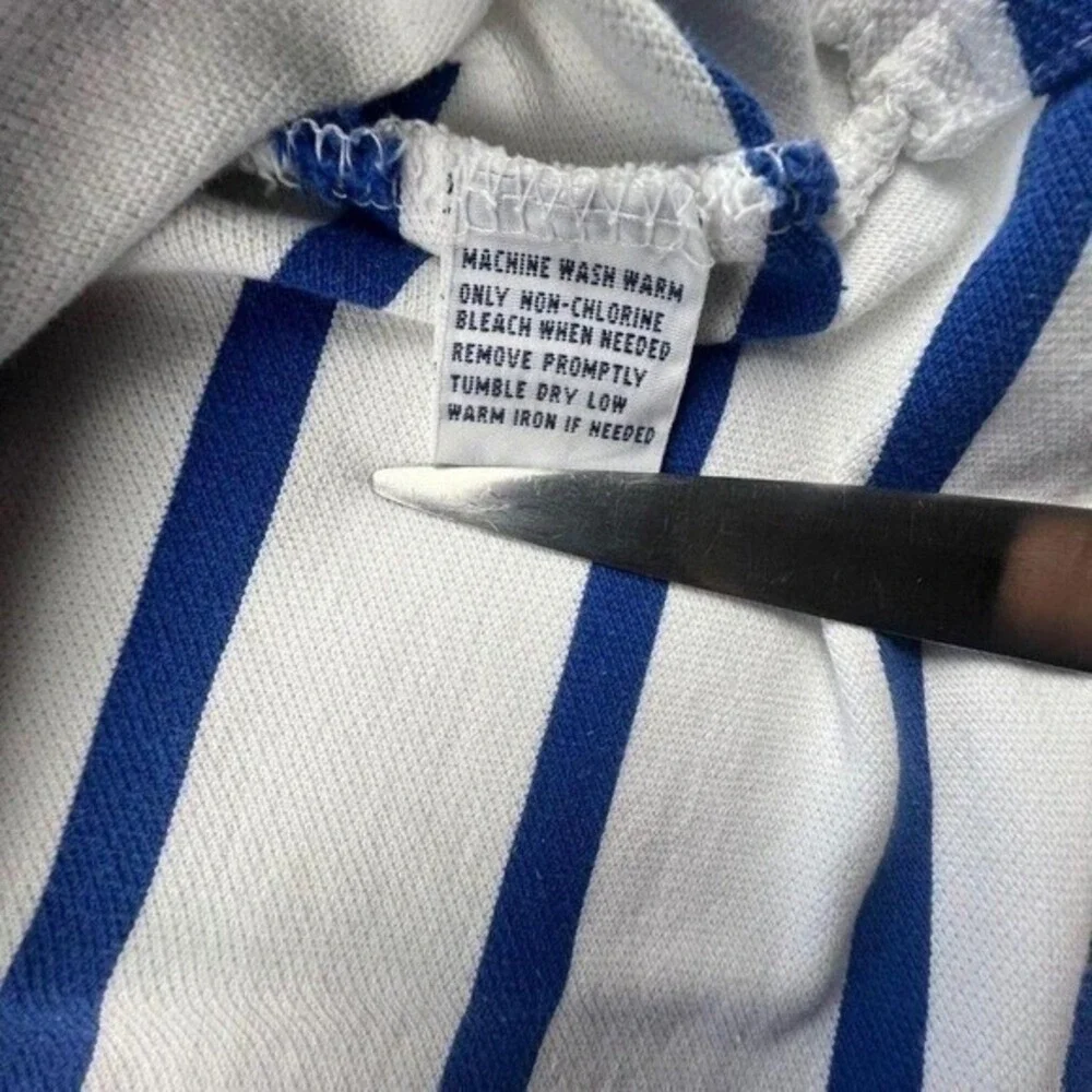 Polo Ralph Lauren Striped Polo Shirt XL Cream Navy Classic Cotton‎ Preppy Resort